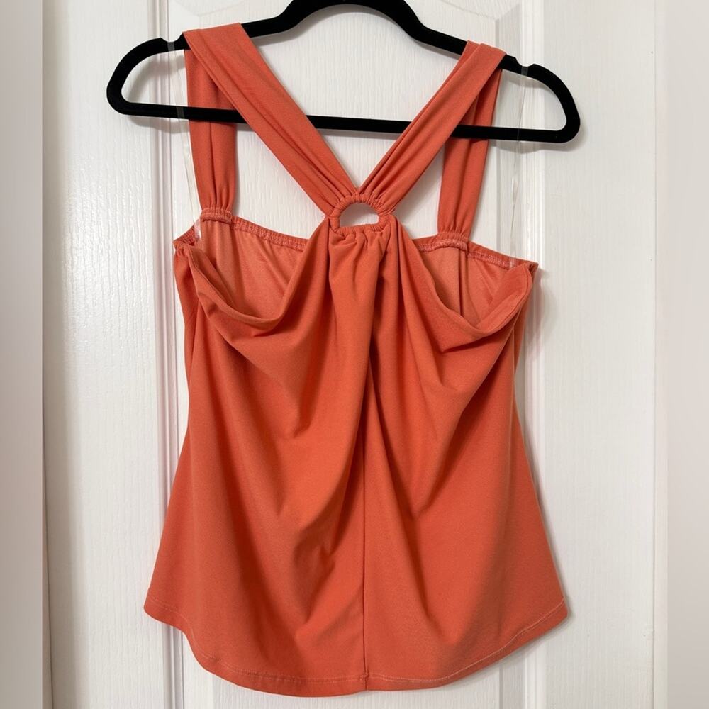 AUW  orange sleeveless twist-knot tank top Size XL